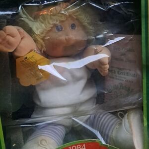 1984 Vintage Cabbage Patch Kids with Blonde Hair and Striped Leggings